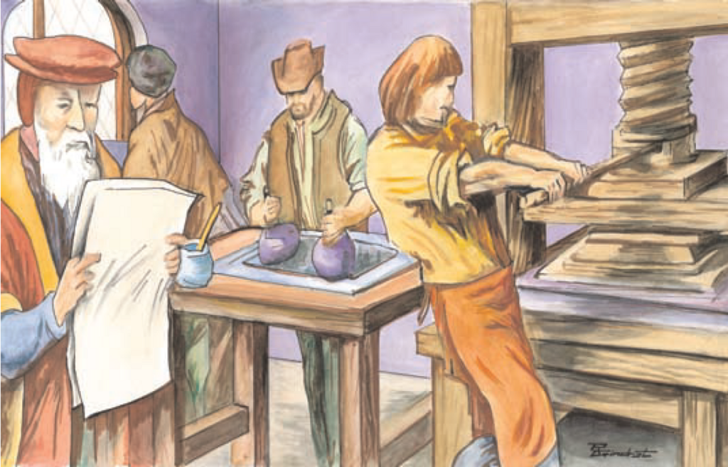 Imagen del taller de impresión.